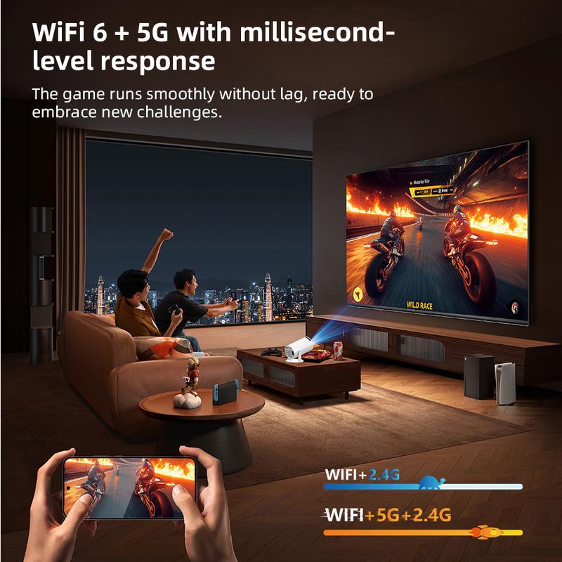 XBJ Diamond Projector 24/5G WiFi 360 Degree HD LED Multifunctional ...