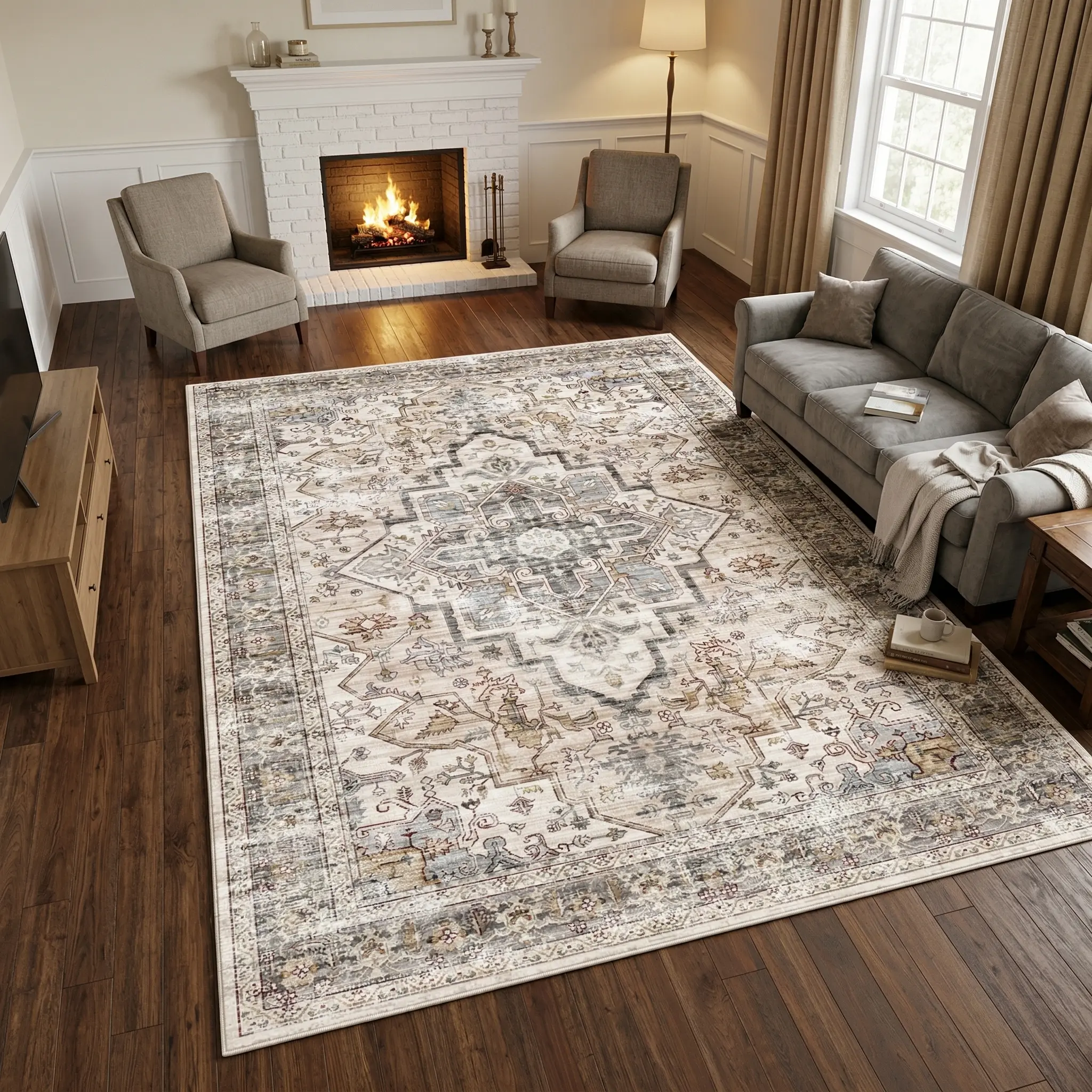 YIHOUSE Boho Washable Rugs for Living Room, Area Rugs, Carpet,Soft Rug ...